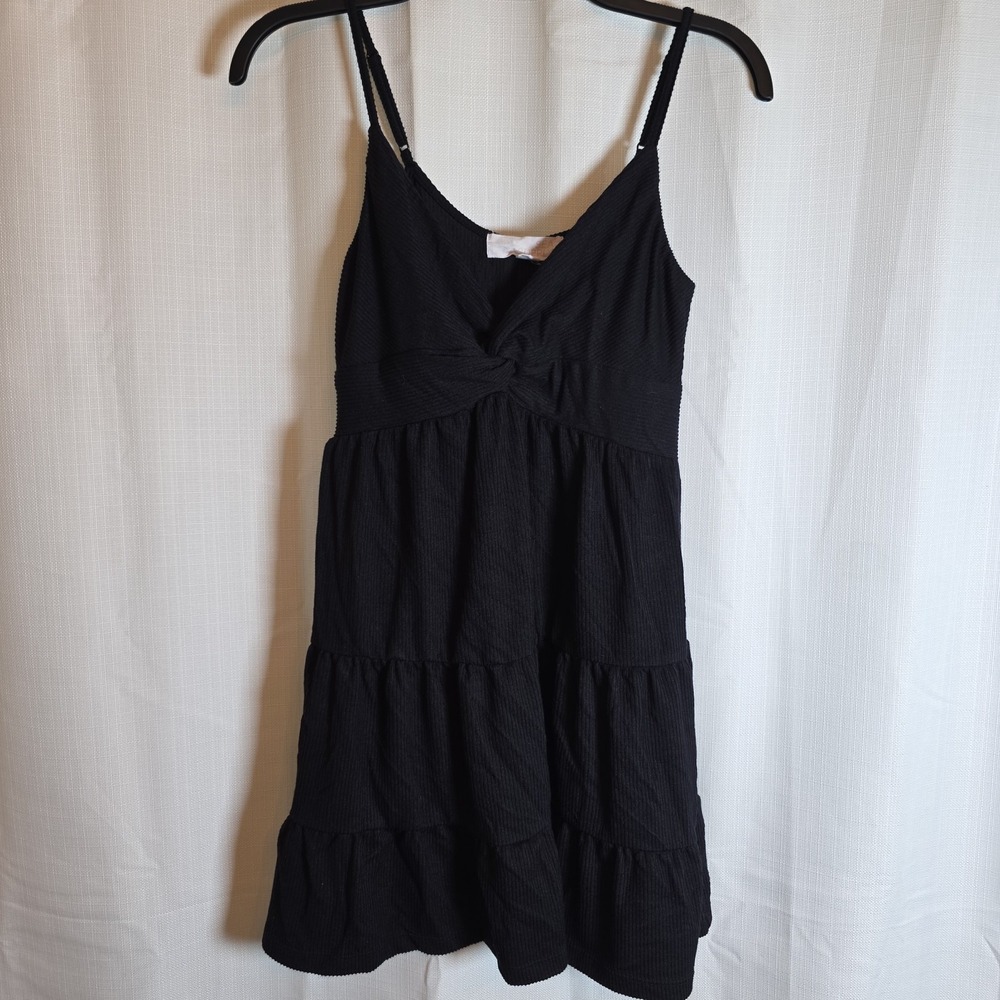 Sea Supply black‎ textured boho mini dress Medium